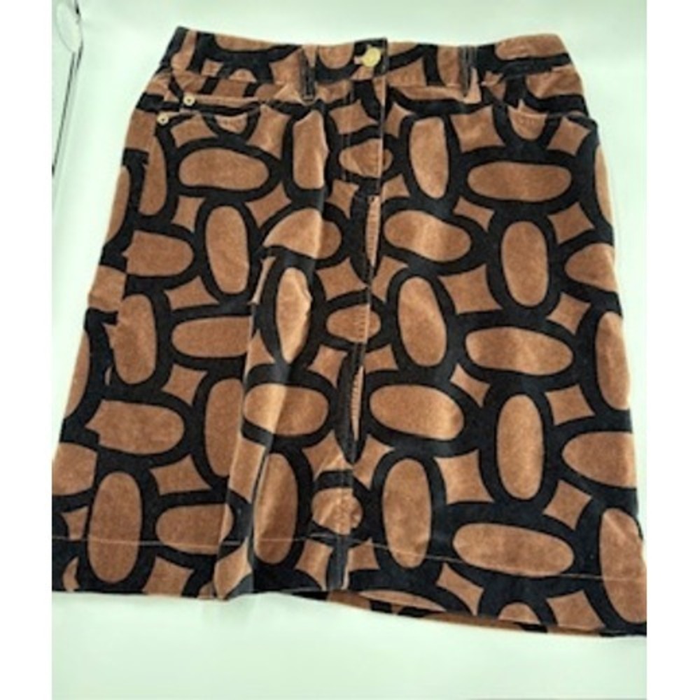 Boden Skirt 6R Brown Black Geometric Mini‎ Retro Mod Academic Autumn